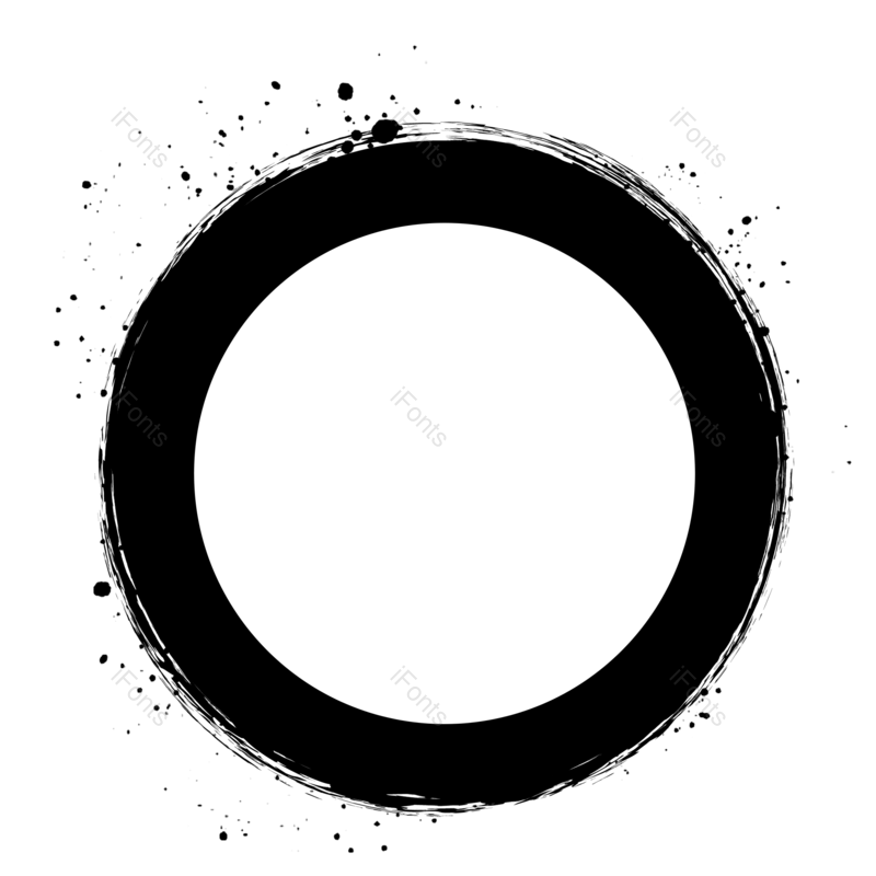 边框图片,水墨元素,中国风PNG,圆圈免抠素材